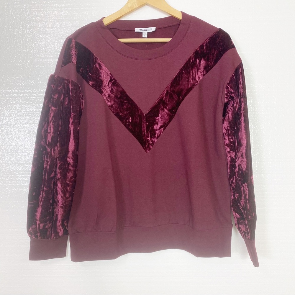 WILLIAM RAST Burgundy Long Sleeve Top Sweats Winter Jewel Neck Top Medium - Picture 3 of 13
